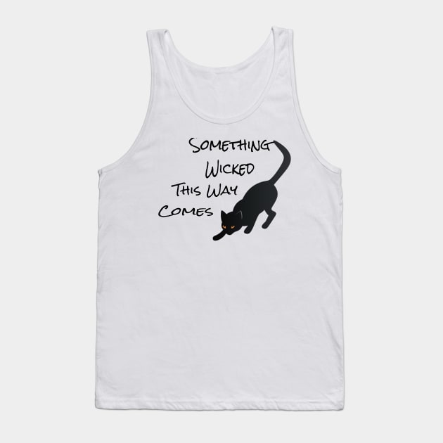 Something Wicked This Way Comes Black Cat Tank Top by Bunnuku